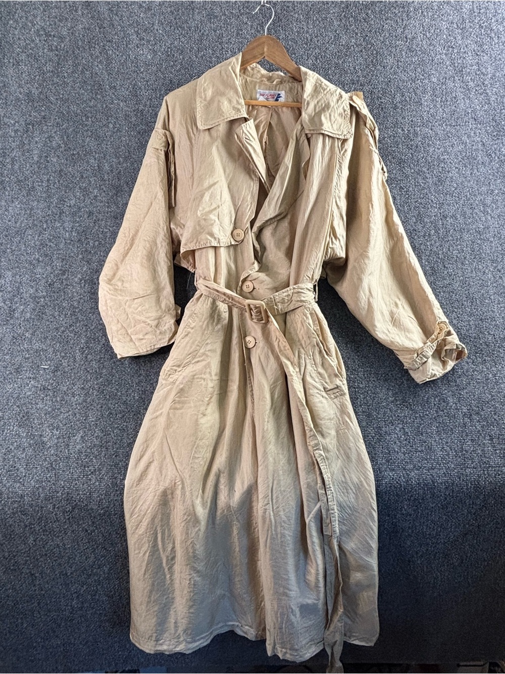 Flight club silk Classic Tan Trench Coat with Belt